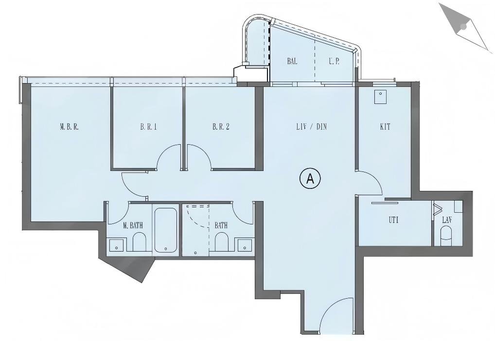 啟德海灣 1 KT Marina 1 三房戶型 - 562-713呎，1851萬起